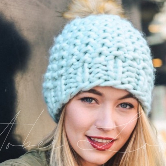 OCTOBER LOVE Bundle of "Mint Colored" Beanie-Scarf - Picture 2 of 13